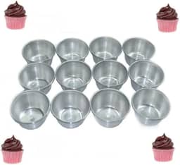 Forminha Para Cupcake Padrão Com 12 Peças Em Alumínio