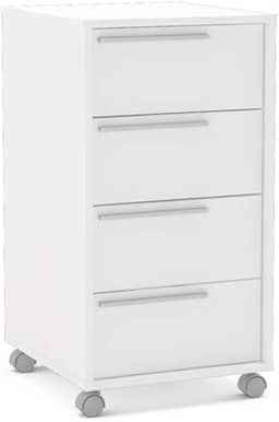 Gaveteiro Maia 4 Gavetas com rodízios Branco Politorno