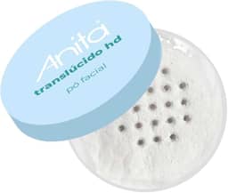 Pó Facial Translúcido HD Vegano Anita - Efeito Matte, Controla Oleosidade e Fixa Maquiagem - Pó para Maquiagem Profissional