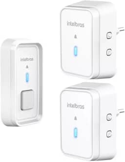 Campainha Sem Fio Externa Dupla Alcance Ate 100 Mts 2 Receptores Intelbras Branca