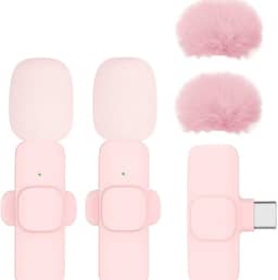 Microfone de lapela sem fio compatível com iPhone iPad e dispositivos Android, gravador de áudio USB-C Plug and Play