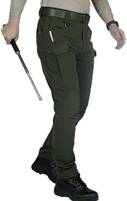 Calça cargo tática masculina, durável com vários bolsos