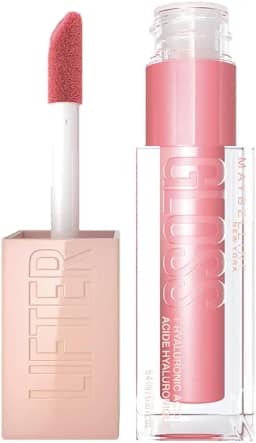 Maybelline NY Lip Lifter Gloss Brilho Labial com Ácido Hialurônico, Promove Lábios Volumosos, Hidratados e Cheios de Brilho, Aplicador XL para Make Glow, Cor Silk, 5.4ml