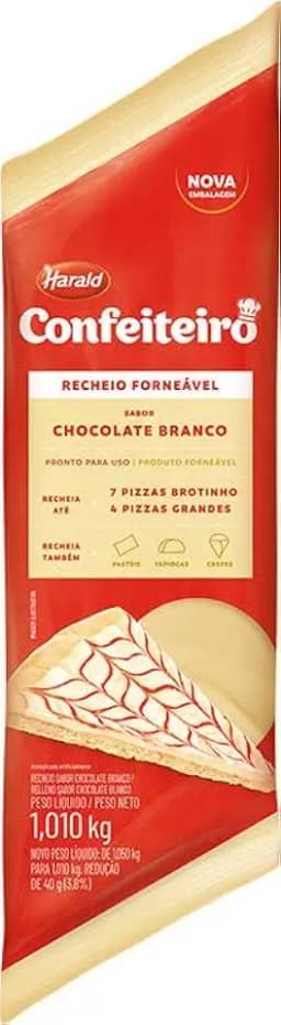 Recheio Forneável Chocolate Branco 1.01Kg Harald