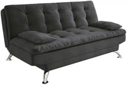 Sofá-Cama 3 Lugares Casal Premium Suede Cinza