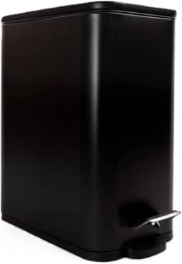 Lixeira 5L Pedal Tampa Fechamento Suave Soft Close Modelo Slim Retângular Premium Compacta Cozinha Banheiro Escritório
