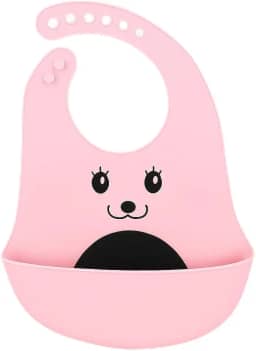 Babador Silicone Alimentação Bebê Introdução Alimentar Impermeável Fecho Ajustável Com Bolso Pega Migalhas Livre De Bpa