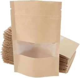 Embalagem Saco Zip Lock Kraft C Visor Stand Up 12x20x4cm 50 Unidades