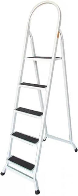 Escada de Aço 5 Degraus com Travas de Segurança - Dobrável e Leve Tipo Tesoura - Someway