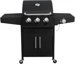 Churrasqueira a Gás 3 Queimadores Centrais 1 Lateral Americana a Bafo Carrinho