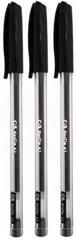 Kit com 3 de Canetas Esferográfica Scrit Ponta Agulha 0.7mm Cis (Preto)