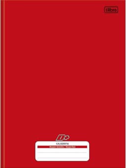 Tilibra - Caderno de Caligrafia Brochura Capa Dura Universitário D+ vermelho 96 Folhas