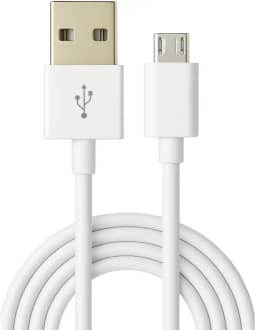 Cabo Carregador Rápido 20W e Dados USB para Micro USB V8 1 Metro Branco - Carga Super Rápida para Celular Android, Tablet, Kindle, Controle PS4, Dispositivos TPE/PVC Durável