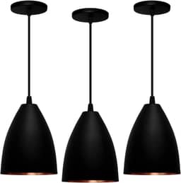 Kit 3 Pendentes Vegas (preto Textura/Bronze)