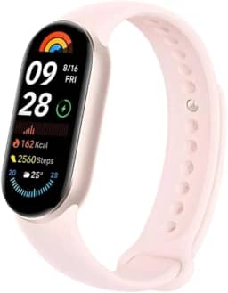 Relógio Mi Band 9 smart-band 9 (GLOBAL) Pulseira Inteligente, Tela AMOLED 1,62, Relógio inteligente, Fitness, Pulseira Impermeável,Suporte Para NFC, 150 Modos Esportivos (ROSÊ) (ROSA)