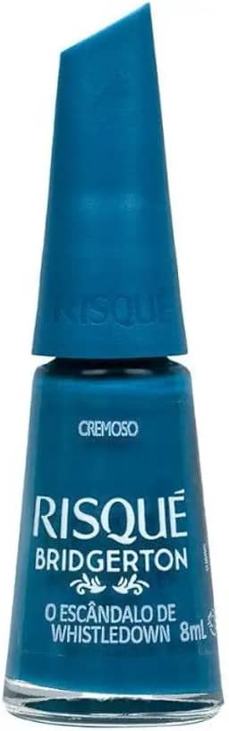 Esmalte Azul Risqué Bridgerton O Escândalo De Whistledown Cremoso 8ml