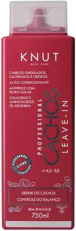 KNUT LEAVE-IN CACHOS – Creme Leave-in para Definição, Hidratação e Controle do Frizz em Cabelos Cacheados – 750 ml