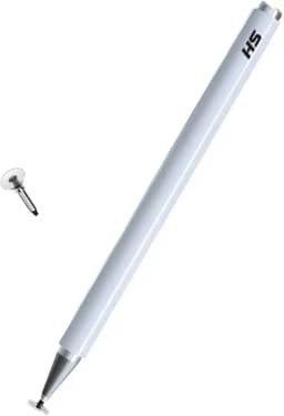 Caneta stylus capacitiva para telas touch (tablets, smartphones e notebooks) compatível com Apple, Samsung, Xiaomi, Motorola, etc (Branco)