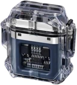 Isqueiro Recarregável Tipo C com Cordão A Prova D´agua Feito de Plasma Portátil Bivolt Acendedor de Arco Duplo Elétrico a Prova de Vento Ar Livre Ideal Para Acampamentos Linha PREMIUM SYANG (PRATA)