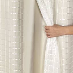 Cortina Blackout PVC c/Tecido Voil Xadrez 2,80 x 1,60 - Sala, Quarto, Escritório, Cozinha... (Bege)