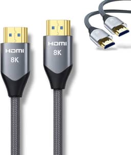 Cabo HDMI 2.1 8K 3M Ultra Rápido Full HD - 144Hz 48Gbps | HDR10 eARC VRR | Compatível com TV 4K PS5 Xbox Monitor Gamer Projetor PC | Conector Banhado a Ouro e Cabo Reforçado - Premium®