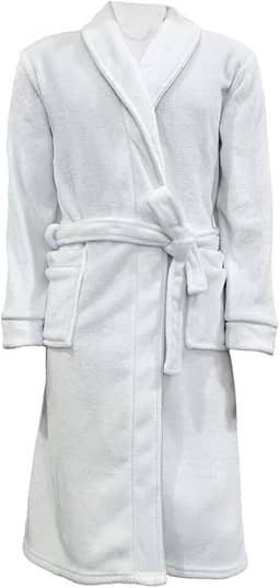 Roupão Neo Velour Flannel Aveludado 220g/m2 Tamanho G Camesa - Branco