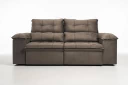 Sofá Compacto, Prático e Versátil 2 Lugares Reclinável e Retrátil Bel Veludo LIMOV Perfeito para Salas Pequenas (Capuccino)