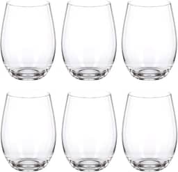 Jogo com 6 Copos de Vidro Balão 470ml Design Elegante e Resistente Ideal para Suco Água Refrigerante Drinks e Café Transparente para Cozinha Bar e Restaurante