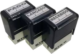 Kit 03 Carimbos Profissional - Pago - Lançado - Recebido