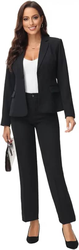 Conjunto de 2 peças para mulheres, ternos de negócios para mulheres, ternos para trabalho, calças femininas profissionais