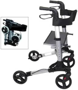 Andador 4 Rodas Prata Superlux para idosos