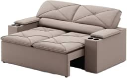 Sofá 2 Lugares Retrátil e Reclinável Pop 1,54m Bege