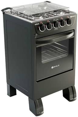 Fog�o New Sirius Plus 4 Bocas em A�o com Forno Easy Clean Braslar