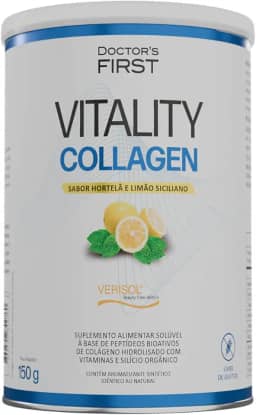 Colageno Verisol + Silicio Orgânico + Biotina + Vitamina C + Vitamina E + Vitamina A - Doctors First -Pele Saudável -Beleza - Reducao de Rugas - Combate a Celulites (Limão Siciliano)