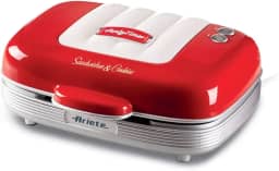 Ariete 1972, Sanduicheira Retrô Vermelha - Party Time, Multifuncional Com 3 tipos de placas antiaderentes, 700 Watt - 127V