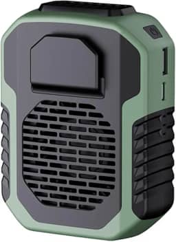 Ventilador de cintura suspenso sem lâmina esportes ao ar livre grande capacidade portátil subgrande potência do vento ventilador pescoço suspenso (Verde)