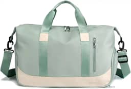 Bolsa Mala de Mão Feminina Grande Transversal Viagem Espaçosa 10 Kg Bordo Rigida Zíper Academia Necessaire Passeio Espaçosa (Verde)