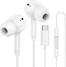 Fones de ouvido USB C com fio para iPhone 16 Pro Max 16e 16 Plus 16Pro 15 Pro Max 15 Plus 15Pro 15 Pro 15 USBC Fones de ouvido intra-auriculares com fio tipo C iPhone 16 fones de ouvido com microfone