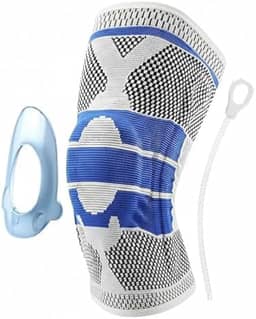 Joelheira de Compressão Ortopédica Flexível com Hastes Internas Flexíveis Silicone para Academia Corrida Jiu Jitsu Esportes Vários Tamanhos (Extra Grande - XL)