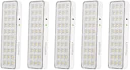 Kit 5 Lâmpada Luminária De Emergência 30 Leds Super Slim Bivolt