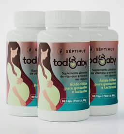 kit 3x Todbaby - Suplemento Vitamínico para Gestantes, Lactantes e Puérperas com 21 Nutrientes – Ácido Fólico, Ferro, Zinco e Vitaminas – 90 Cápsulas