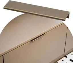 10 Puxadores De Gaveta Slim Alumínio Tito C/Parafusos 9,6cm (Bronze Fosco)