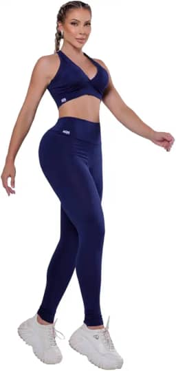 Conjunto Fitness Basic Marinho Academia Feminino BRAZILIAN FITNESS AQN