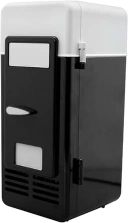 Geladeira pequena para bebidas – Geladeira pessoal USB – Aquecedor compacto, utensílios de armazenamento de alimentos para dormitório, apartamento, quarto, viagem de