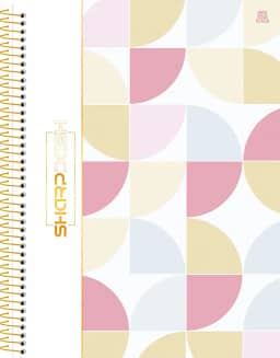 Kit de Caderno, 01 Matéria, Capa Dura, Sharpdash Feminino com App Digital, 80 Folhas, Animativa, Pacote com 4 Unidades