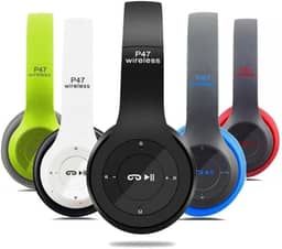 Fone de Ouvido Headphone Sem Fio Estéreo Bluetooth P47 Wireless Micro Sd 5.0 Dobrável Com Microfone Regulável Marca Nosredna Shop