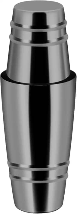 Coqueteleira Boston Shaker: Conjunto de coqueteleiras pesadas de 18 e 800 ml de aço inoxidável, latas Boston de metal pesado de duas peças (copo medidor em relevo) (preto)