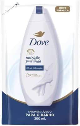 Dove Sabonete Líquido Para Banho Nutrição Profunda Refil 200 ML