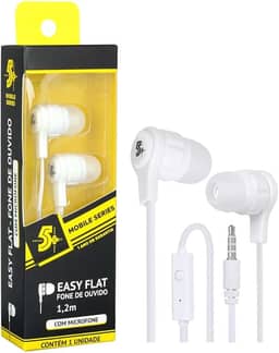 Fone De Ouvido Easy Flat C/Microfone Branco, Santana Centro, 043-0022