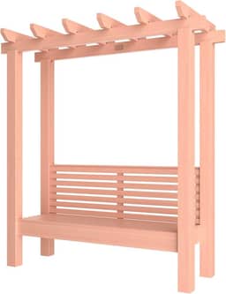 Pergolado com Banco para Jardim 200 x 220 x 100 Cm Madeira Maciça Eucalipto Natural - Made